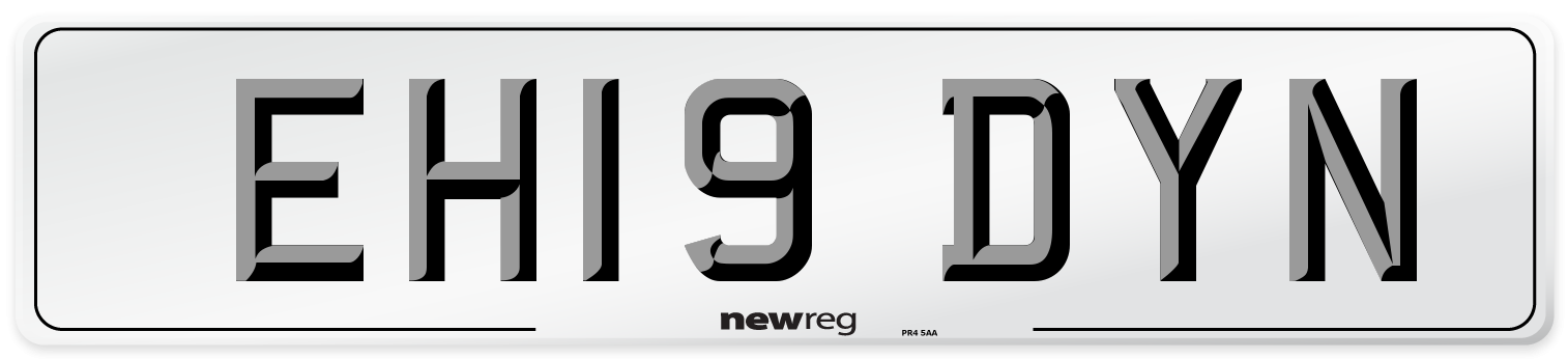 EH19 DYN Number Plate from New Reg